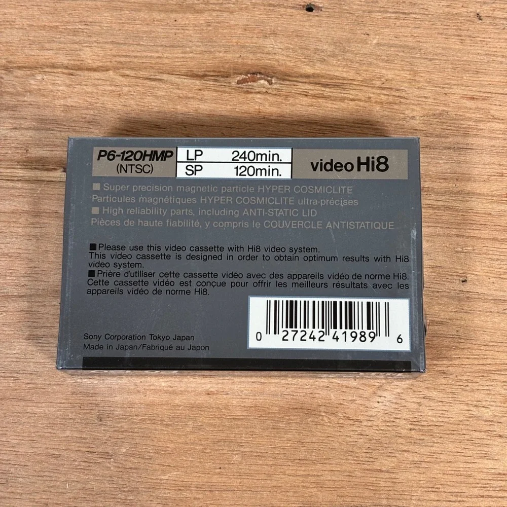 Sony Hi8 Metal-P P6-120HMP 120min NTSC Video Cassette Tape New Sealed